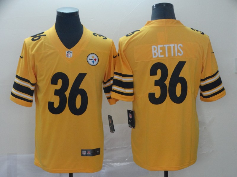 Men Pittsburgh Steelers 36 Bettis yellow Nike Limited NFL Jerseys